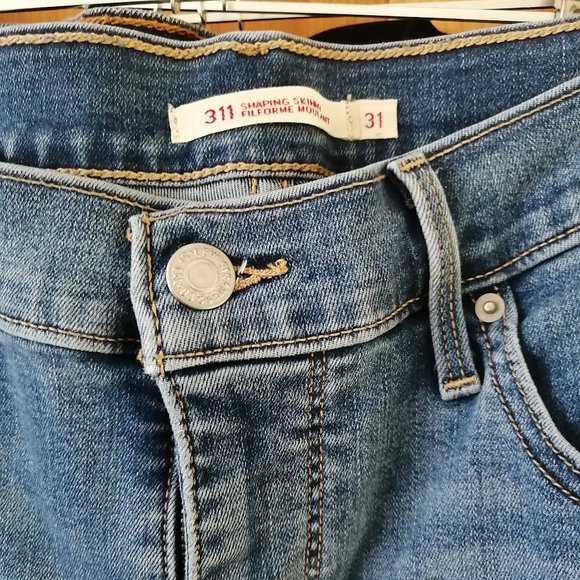 sz 31 LEVI'S Blue skinny high rise ankle JEANS - Picture 3 of 8